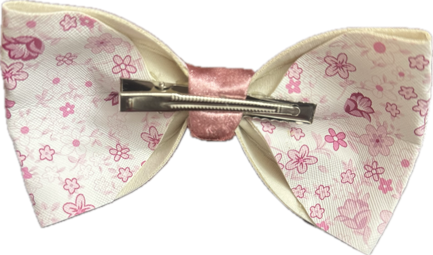 Faux Leather Bow Clip