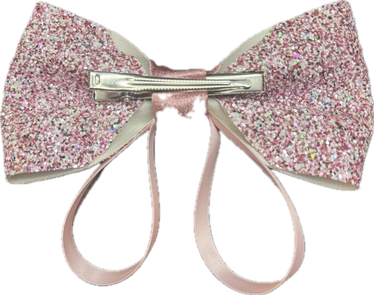 Faux Leather Sparkle Bow Clip