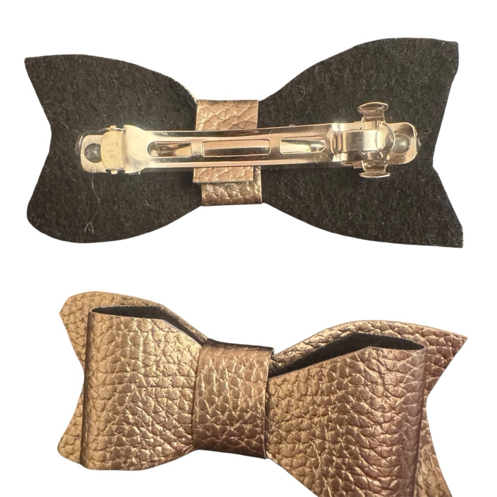 Faux Leather Bow Clip