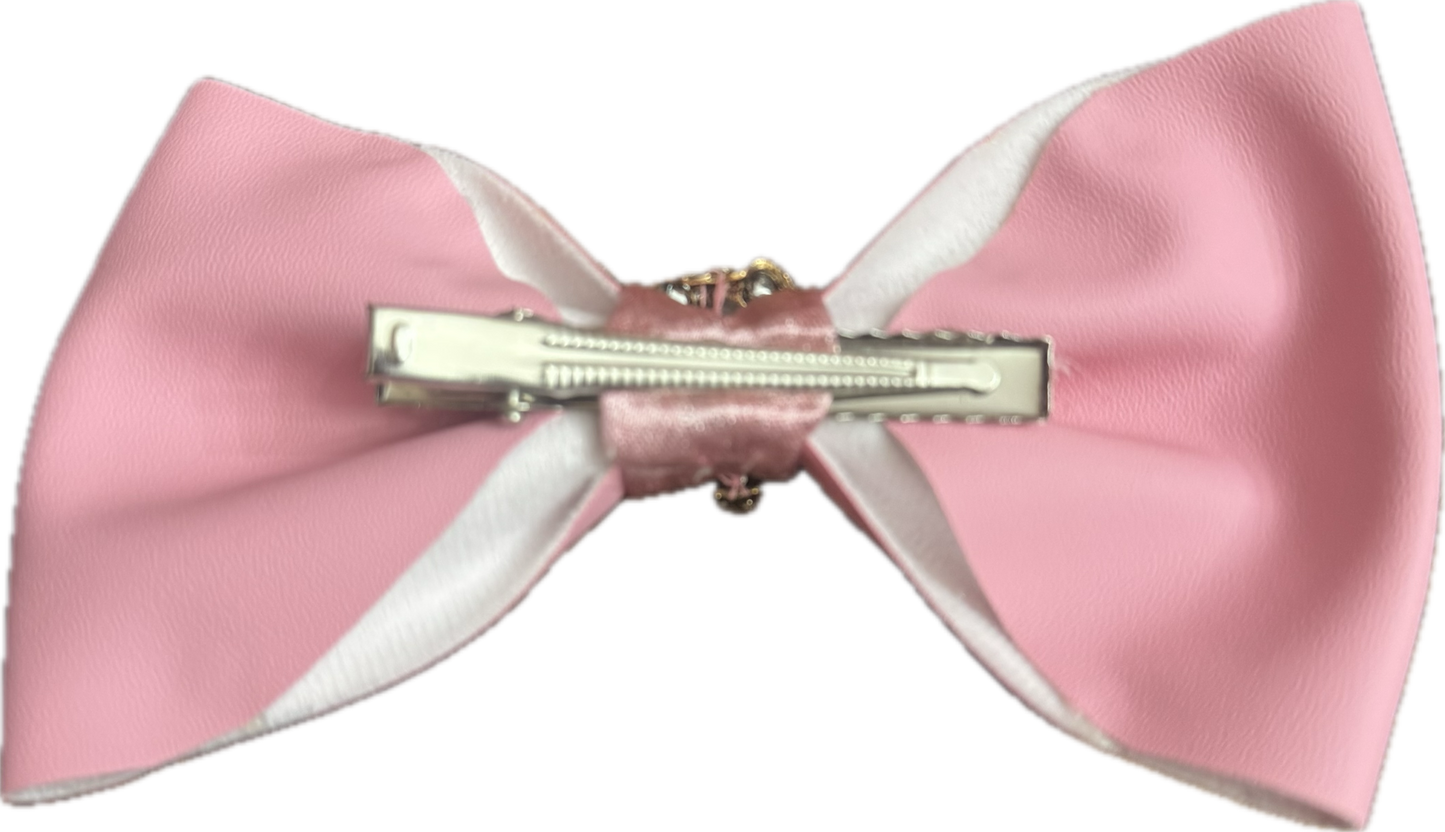 Faux Leather Bow Clip