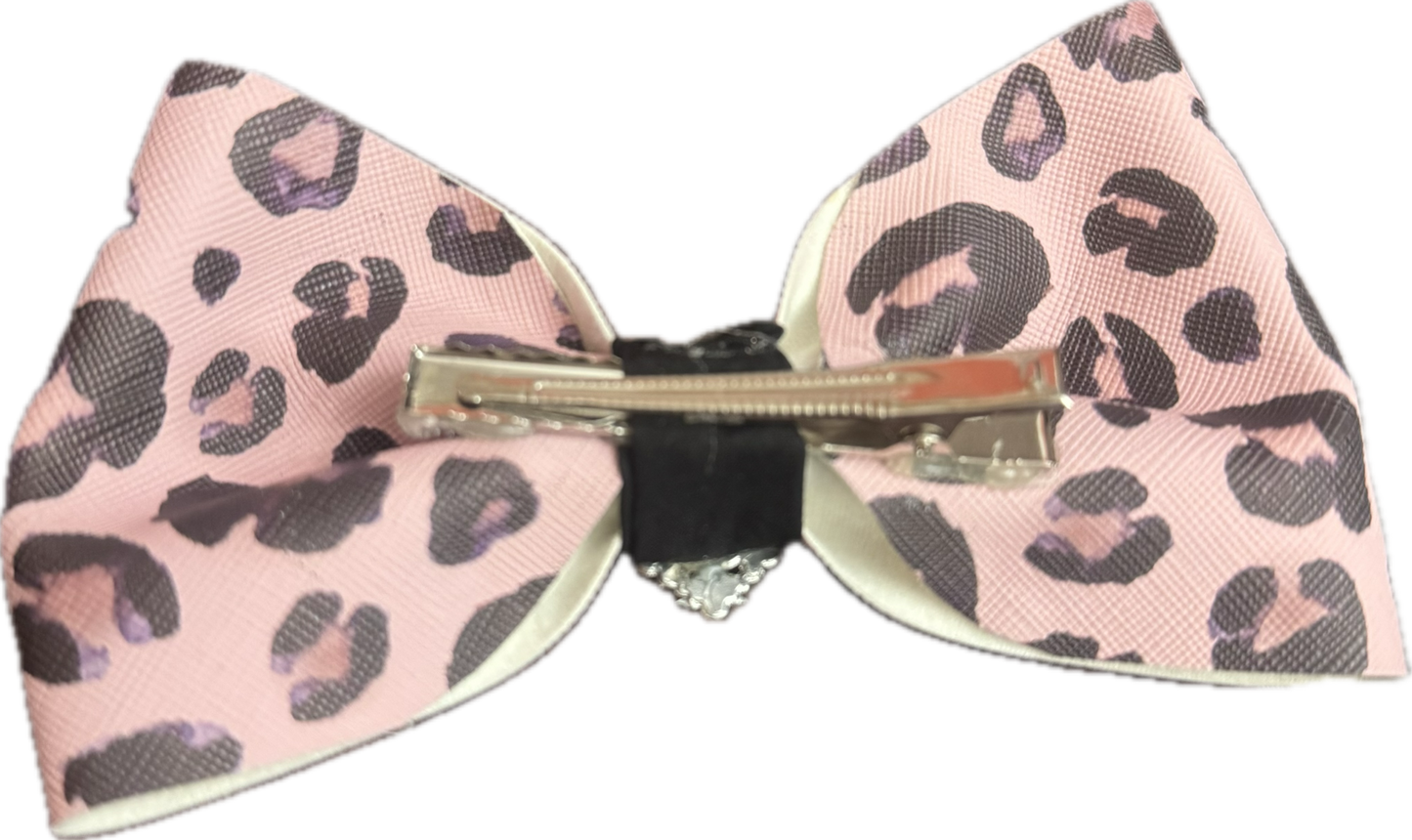 Faux Leather Bow Clip