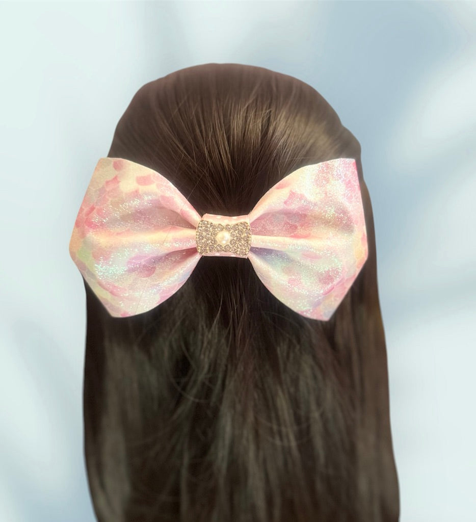Faux Leather Bow Clip