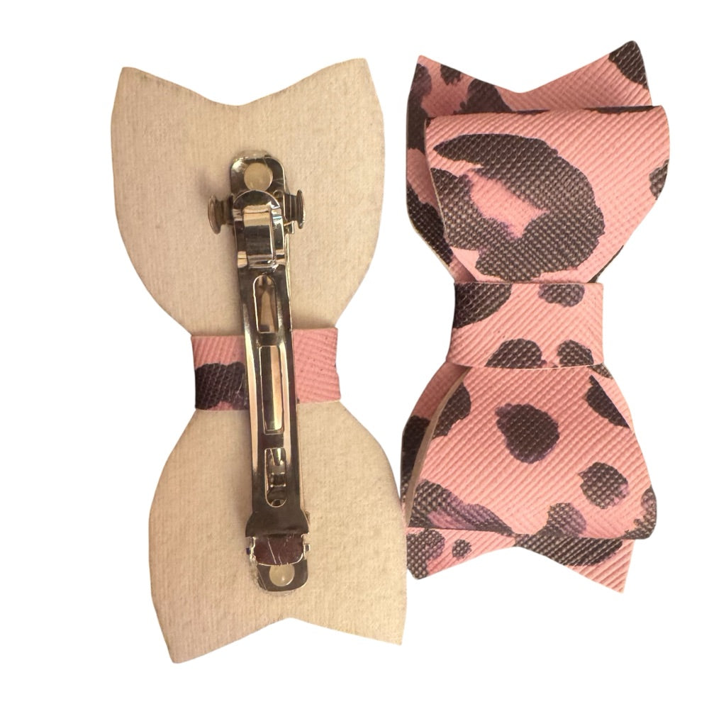 Faux Leather Bow Clip