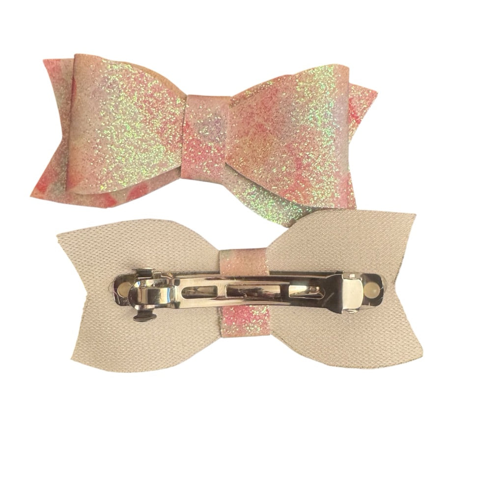 Faux Leather Bow Clip