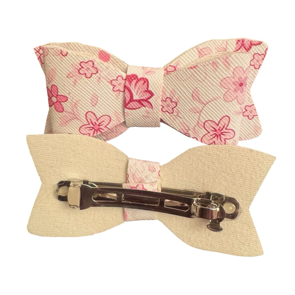 Faux Leather Bow Clip
