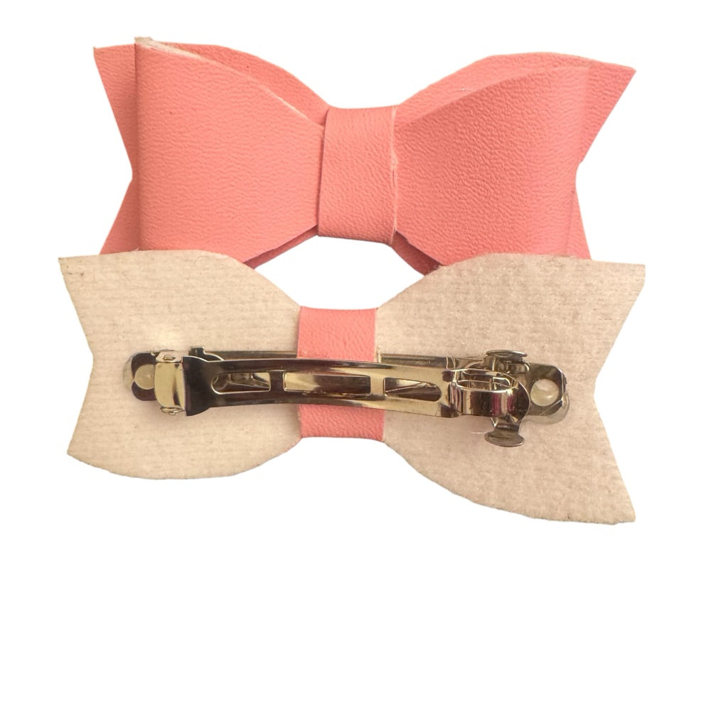 Faux Leather Bow Clip