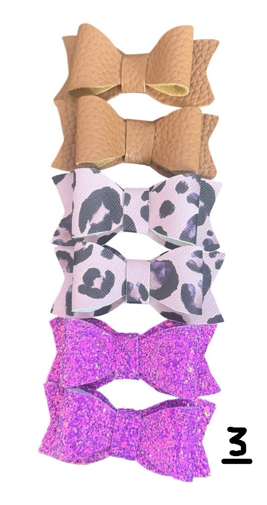 Faux Leather Bow Clip