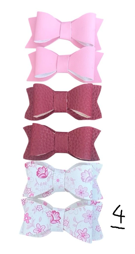 Faux Leather Bow Clip