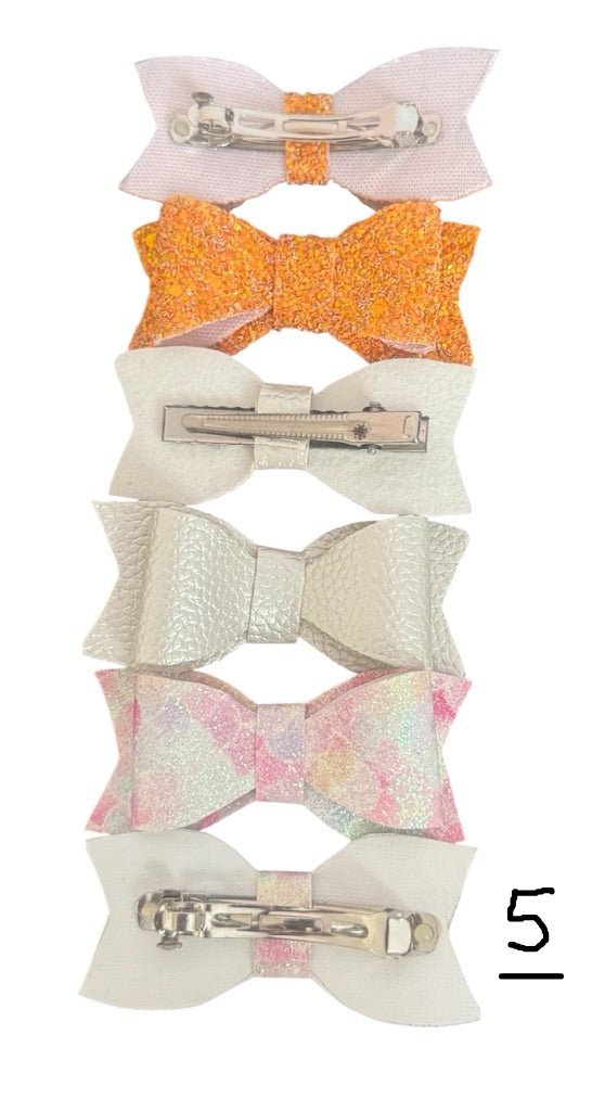 Faux Leather Bow Clip