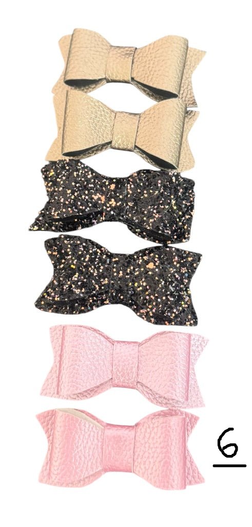Faux Leather Bow Clip