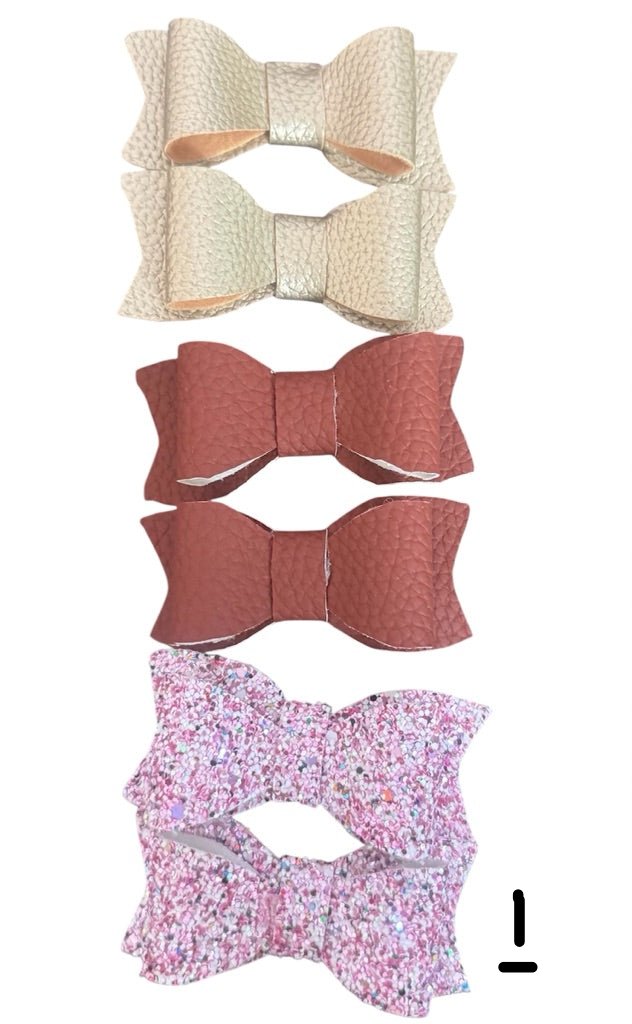 Faux Leather Bow Clip