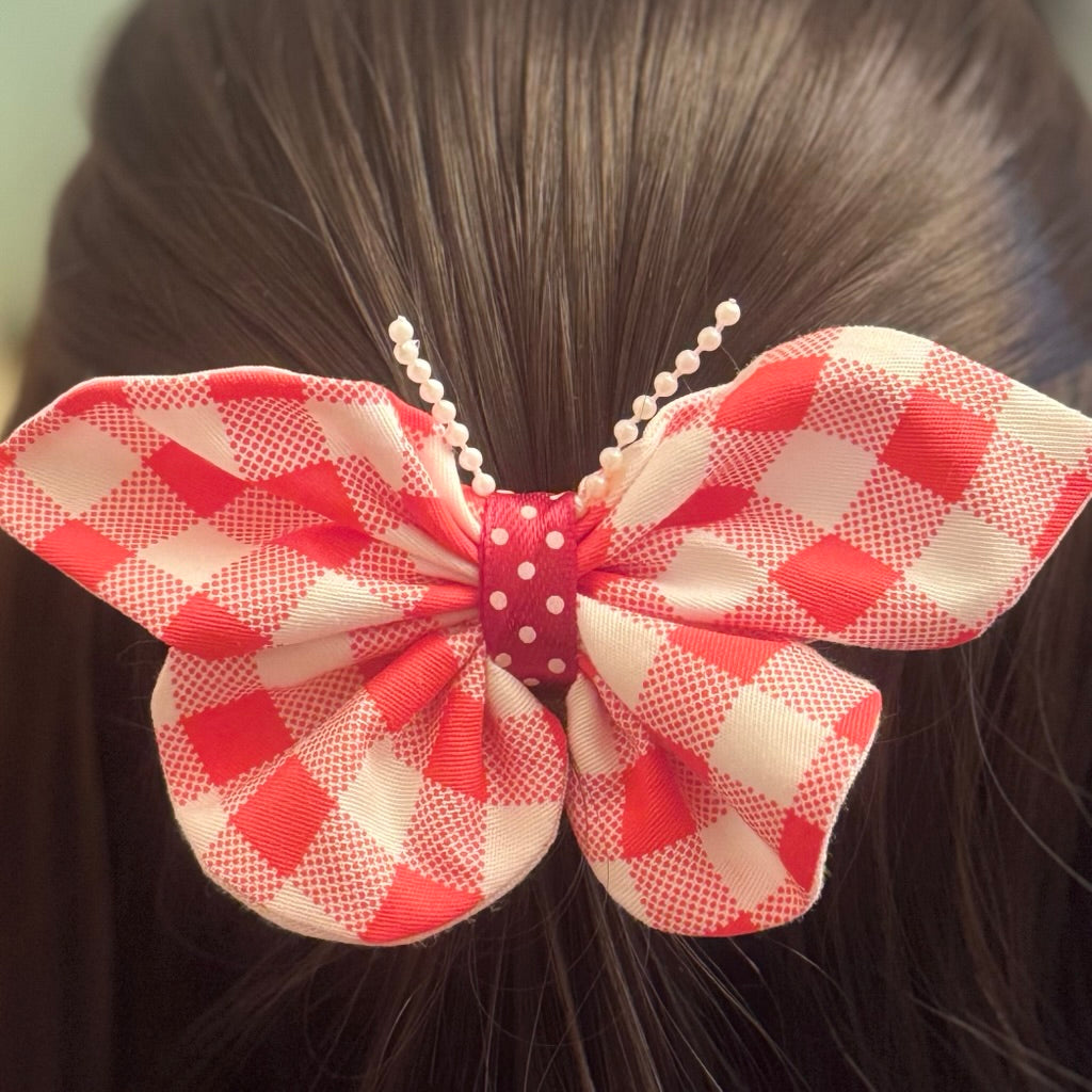 Fabric Butterfly Hair Tie