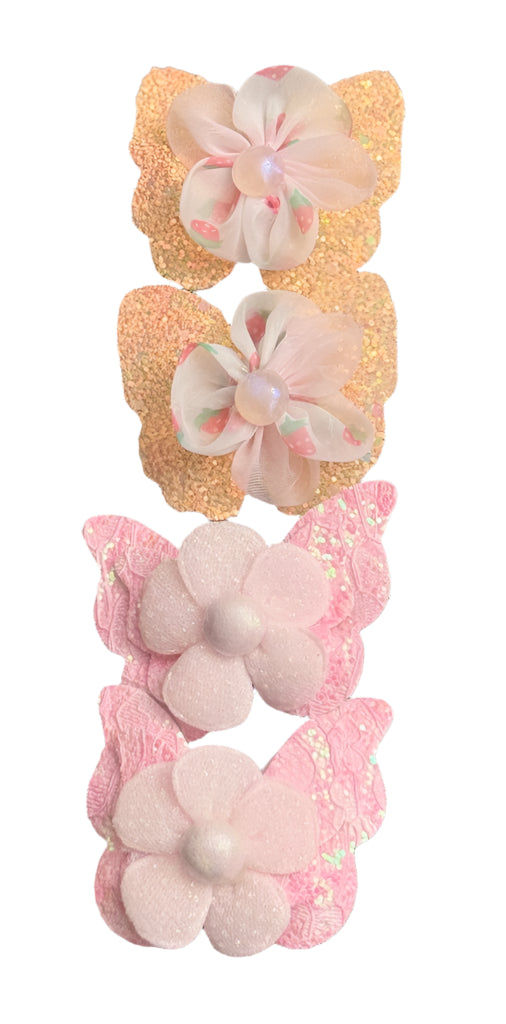 pink butterfly hair lip